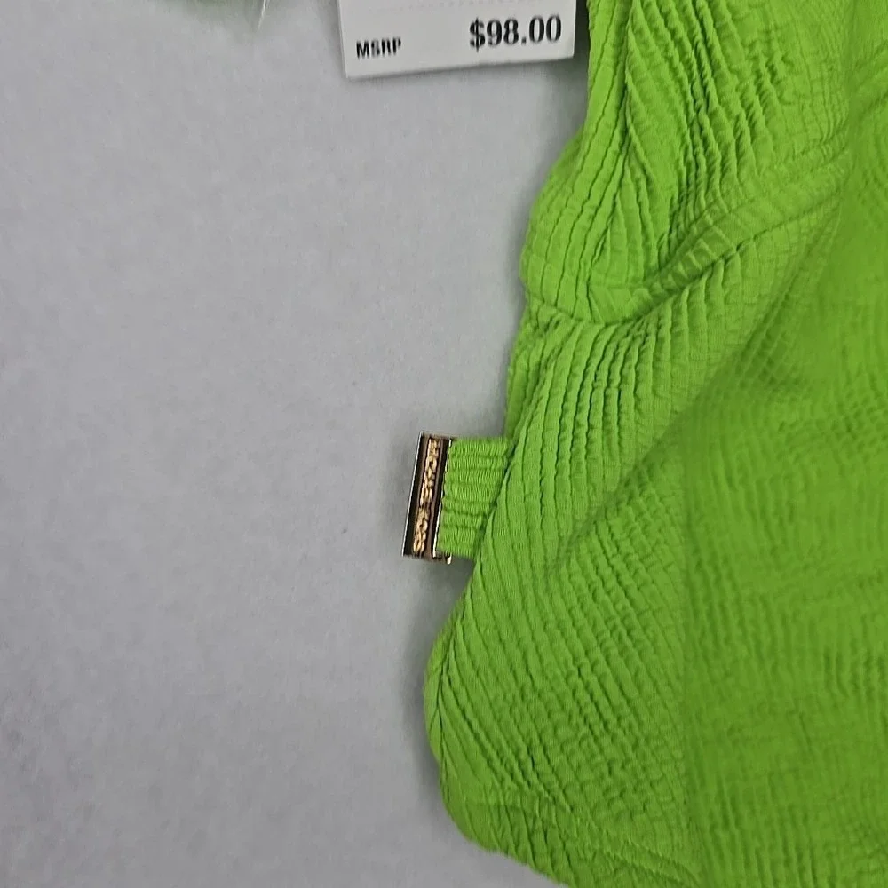Michael Kors Size 12 One-Shoulder‎ Side-Cutout Swimsuit Green One Piece New